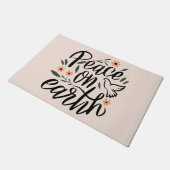 Weltfrieden Blumendesign Fußmatte (Schrägansicht)