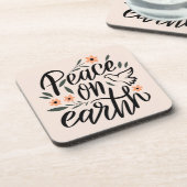 Weltfrieden Blumendesign Getränkeuntersetzer (Linke Seite)