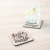 Weltfrieden Blumendesign Getränkeuntersetzer (Rechte Seite)