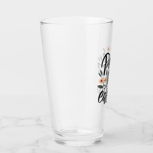 Weltfrieden Blumendesign Glas (Rechts)