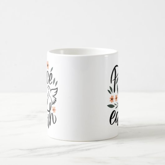 Weltfrieden Blumendesign Kaffeetasse (Mittel)