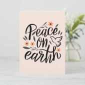 Weltfrieden Blumendesign Karte (Stehend Vorderseite)