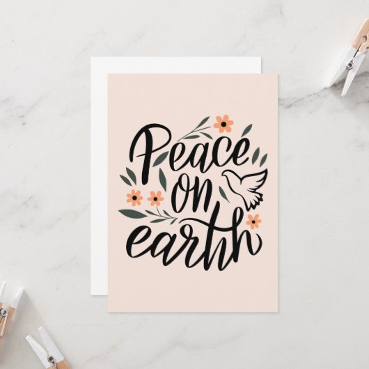 Weltfrieden Blumendesign Karte (Vorderseite/Rückseite Beispiel)