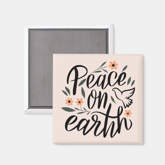 Weltfrieden Blumendesign Magnet (Vorderseite/Rückseite)