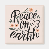 Weltfrieden Blumendesign Magnet (Vorne)