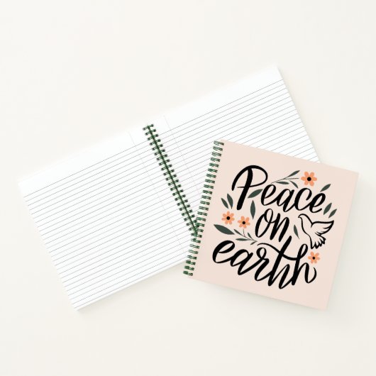 Weltfrieden Blumendesign Notizblock (Innenseite)