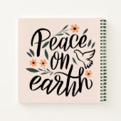 Weltfrieden Blumendesign Notizblock (Rückseite)