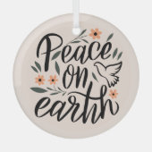 Weltfrieden Blumendesign Ornament Aus Glas (Vorderseite)