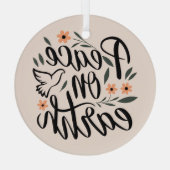 Weltfrieden Blumendesign Ornament Aus Glas (Rückseite)