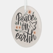 Weltfrieden Blumendesign Ornament Aus Glas (Vorderseite links)