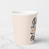 Weltfrieden Blumendesign Pappbecher (Rechts)