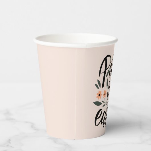 Weltfrieden Blumendesign Pappbecher (Rechts)