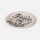 Weltfrieden Blumendesign Pappteller (Schrägansicht)