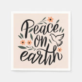 Weltfrieden Blumendesign Serviette (Vorderseite)