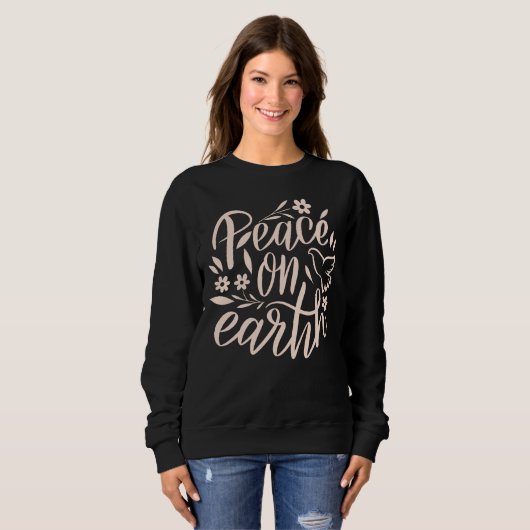 Weltfrieden Blumendesign Sweatshirt (Vorne ganz)