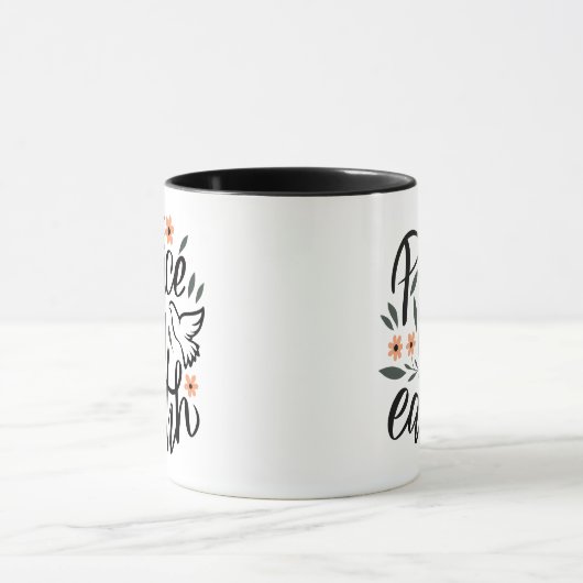 Weltfrieden Blumendesign Tasse (Zentrum)