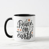 Weltfrieden Blumendesign Tasse (Links)