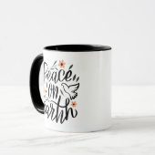 Weltfrieden Blumendesign Tasse (Vorderseite Links)
