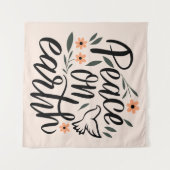 Weltfrieden Blumendesign Wandteppich (Vorderseite (Horizontal))