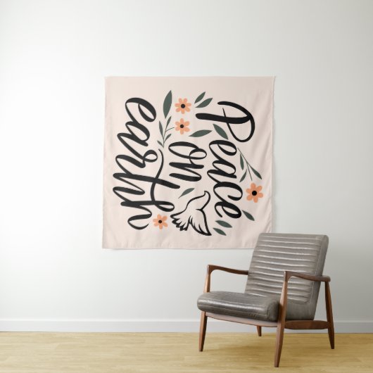 Weltfrieden Blumendesign Wandteppich (Beispiel (Horizontal))