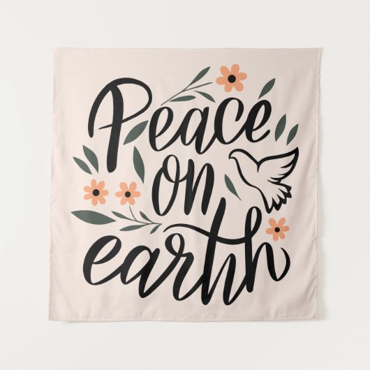 Weltfrieden Blumendesign Wandteppich (Vorderseite)