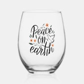 Weltfrieden Blumendesign Weinglas Ohne Stiel (Vorderseite)