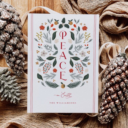Weltfrieden Botanische Weihnachtskarte Feiertagskarte