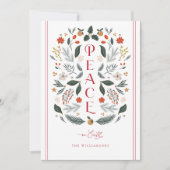 Weltfrieden Botanische Weihnachtskarte Feiertagskarte (Vorderseite)