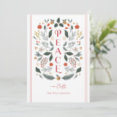 Weltfrieden Botanische Weihnachtskarte Feiertagskarte (Stehend Vorderseite)