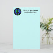 Weltfrieden Briefpapier (Stehend Vorderseite)