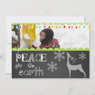 Weltfrieden Chalkboard Holiday Foto Card Feiertagskarte