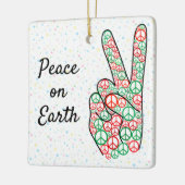 Weltfrieden Christmas Peace Sign Keramikornament (Links)