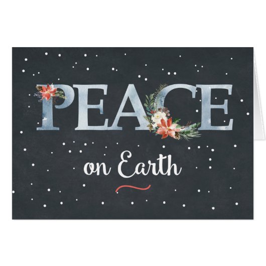 Weltfrieden Christmas Poinsettia auf Black (Vorderseite (Horizontal))