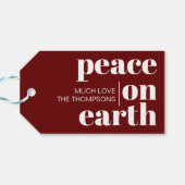 Weltfrieden Custom Moderne Minimalistische Weihnac Geschenkanhänger (Rückseite Horizontal)