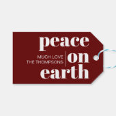 Weltfrieden Custom Moderne Minimalistische Weihnac Geschenkanhänger (Vorderseite (Horizontal))