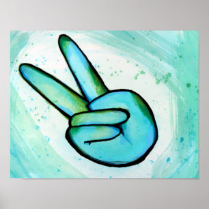 Weltfrieden Day Peace Sign Art Friedlich Poster
