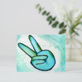 Weltfrieden Day Peace Sign Art Friedlich Postkarte (Stehend Vorderseite)