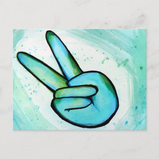 Weltfrieden Day Peace Sign Art Friedlich Postkarte (Vorderseite)