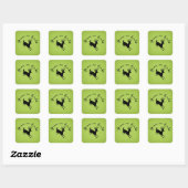 Weltfrieden Deer Green Linen Holiday Sticker (Blatt)