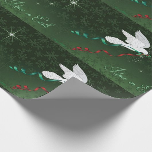 Weltfrieden der weißen Taube Geschenkpapier (Ecke)