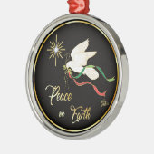 Weltfrieden der weißen Taube Ornament Aus Metall (Links)