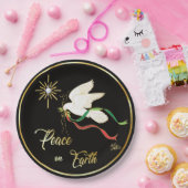 Weltfrieden der weißen Taube Pappteller (Party)