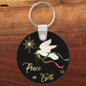 Weltfrieden der weißen Taube Schlüsselanhänger (Vorderseite)