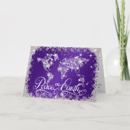 Weltfrieden Diamonds Royal Lila PERSONALISIERT Feiertagskarte