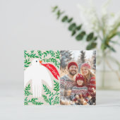 Weltfrieden Dove Christmas CUSTOM FOTO Feiertagspostkarte (Stehend Vorderseite)