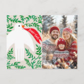 Weltfrieden Dove Christmas CUSTOM FOTO Feiertagspostkarte (Vorderseite)
