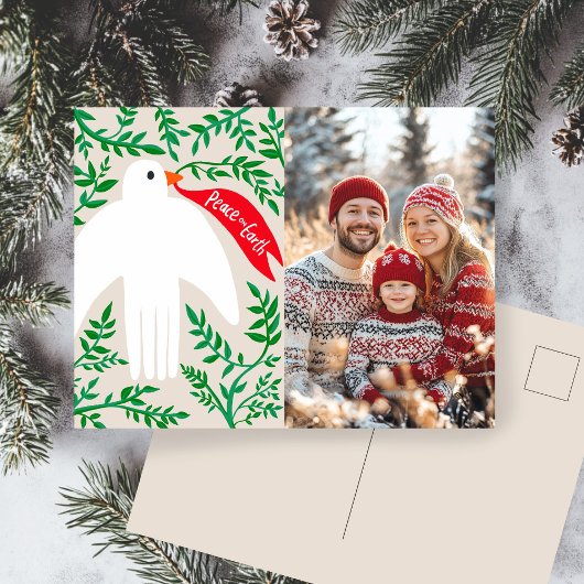 Weltfrieden Dove Christmas CUSTOM FOTO Feiertagspostkarte
