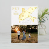 Weltfrieden Dove Christmas Design Folien Feiertagskarte (Stehend vorne)