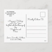 Weltfrieden Dove Christmas Foto Blue Feiertagspostkarte (Rückseite)