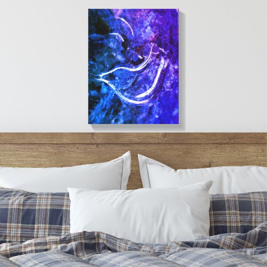 "Weltfrieden" Dove Ice Patterns Canvas drucken Leinwanddruck (Insitu (Schlafzimmer))